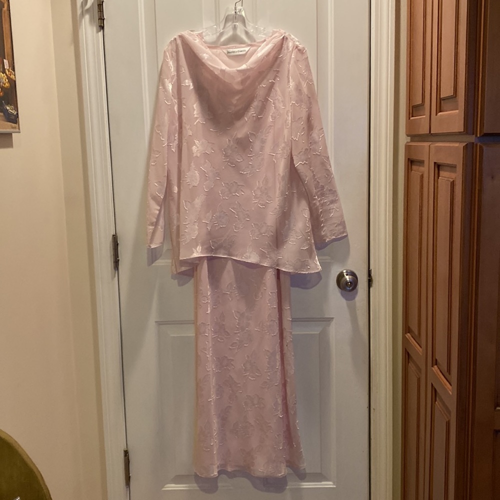 Soft pink and white gown perfect mother of the bride dress